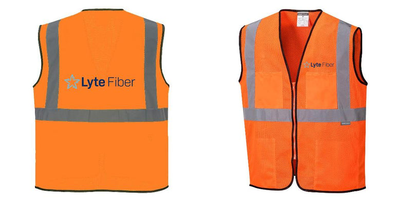 Custom Lightweight High Visibility ORANGE Tampa Mesh Vest