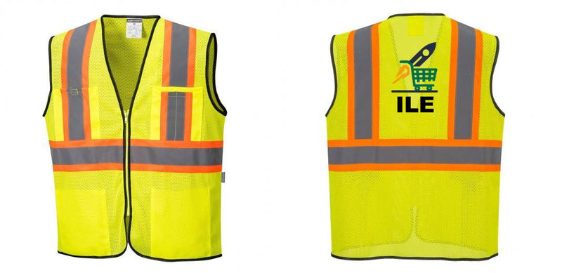 Custom Yellow Mesh Class 2 Reflective Safety Vest with Pockets