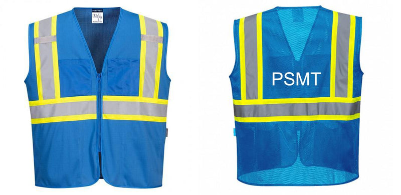 Custom Royal Blue Safety Vest Reflective High Visibility with Pockets