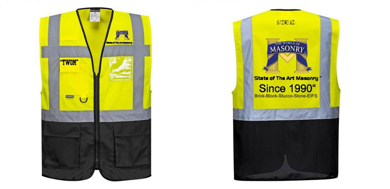 Custom Warsaw Yellow and Black Professional Style Safety Vest