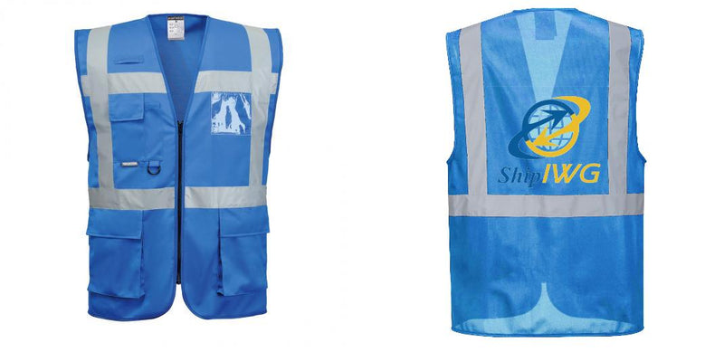 Custom ROYAL BLUE Professional Executive Style Safety Vest