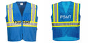 Custom Royal Blue Safety Vest Reflective High Visibility with Pockets