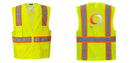 Custom Yellow Class 2 Safety Vest with Cooling Mesh Back