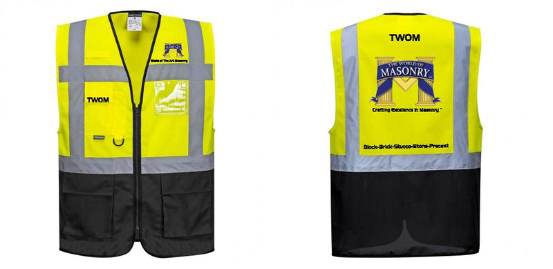 Custom Warsaw Yellow and Black Professional Style Safety Vest