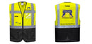 Custom Warsaw Yellow and Black Professional Style Safety Vest