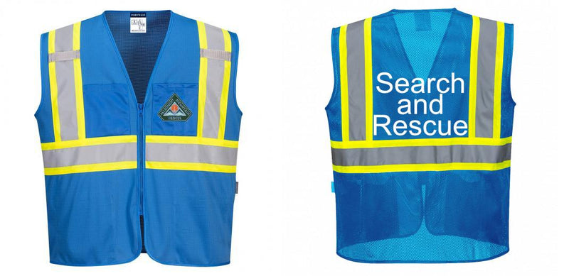 Custom Royal Blue Safety Vest Reflective High Visibility with Pockets