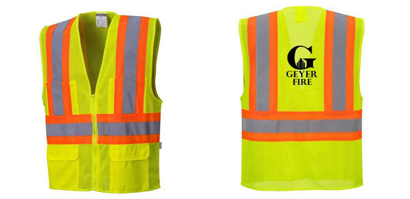 Custom Contrast High Visibility Full Mesh Yellow Safety Vest