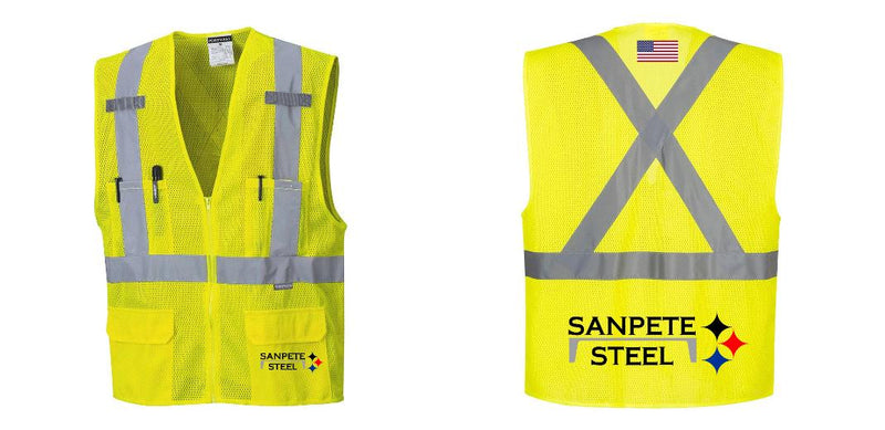 Custom Hi-Vis YELLOW Mesh X Back Executive Vest