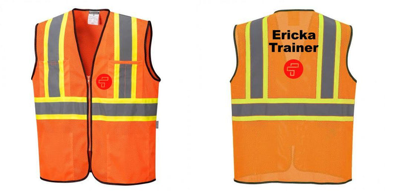 Custom Yellow Mesh Class 2 Reflective Safety Vest with Pockets