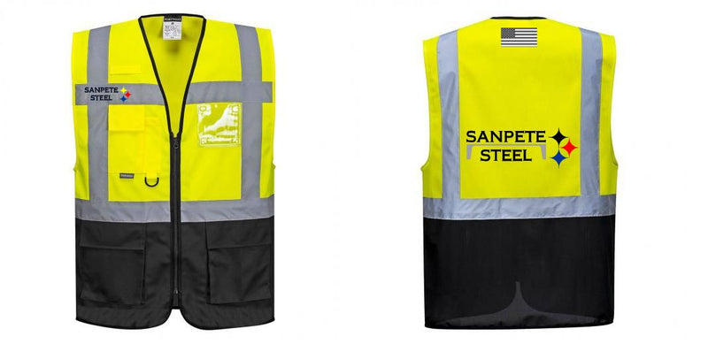 Custom Warsaw Yellow and Black Professional Style Safety Vest
