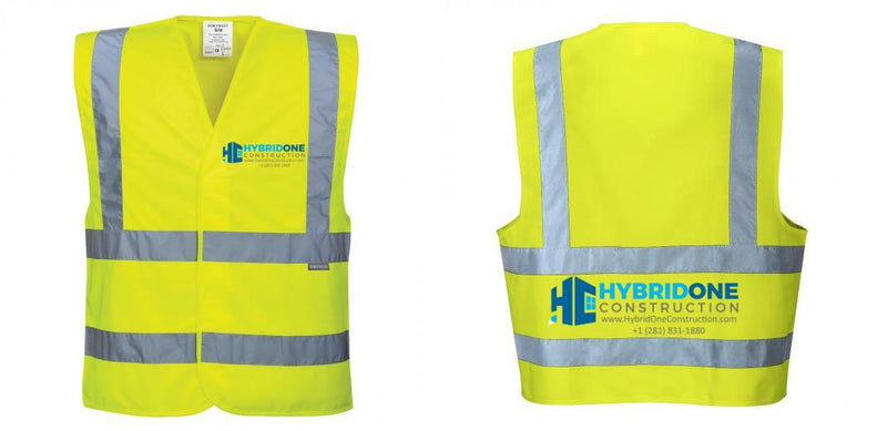 Custom Logo Reflective Yellow Safety Vest - ANSI Class 2
