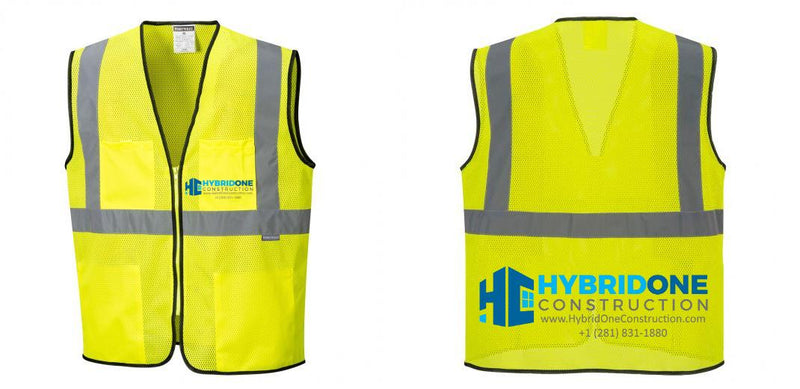 Custom Lightweight High Visibility Yellow Tampa Mesh Vest