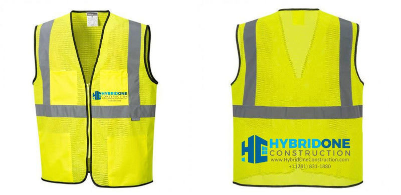 Custom Lightweight High Visibility Yellow Tampa Mesh Vest