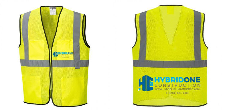 Custom Lightweight High Visibility Yellow Tampa Mesh Vest