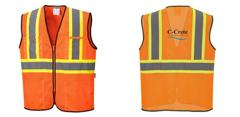 Custom Yellow Mesh Class 2 Reflective Safety Vest with Pockets