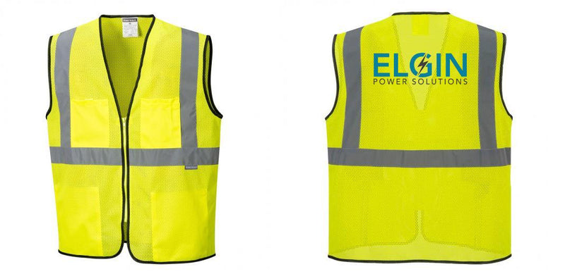 Custom Lightweight High Visibility Yellow Tampa Mesh Vest