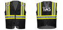 Custom Black Safety Vest Reflective High Visibility with Pockets