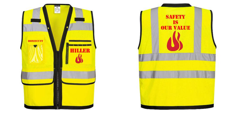 Custom Heavy Duty Hi-Vis Surveyor Vest