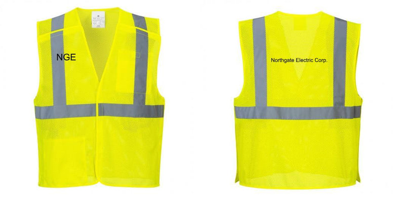 Custom Breakaway Class 2 Yellow Safety Vest Hi-Vis Reflective Breathable Mesh