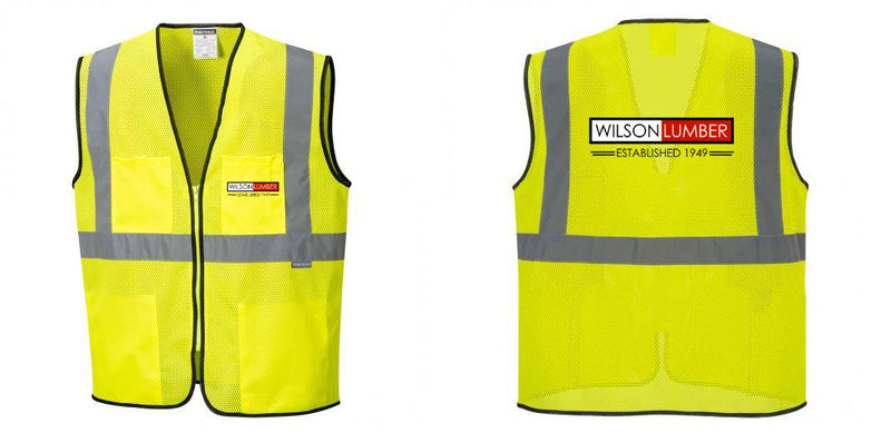 Custom Lightweight High Visibility Yellow Tampa Mesh Vest