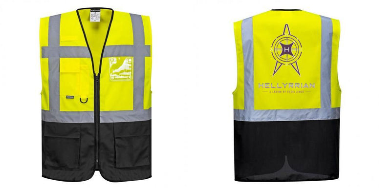 Custom Warsaw Yellow and Black Professional Style Safety Vest