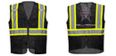 Custom Black Safety Vest Reflective High Visibility with Pockets