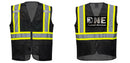 Custom Black Safety Vest Reflective High Visibility with Pockets
