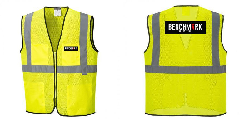 Custom Lightweight High Visibility Yellow Tampa Mesh Vest