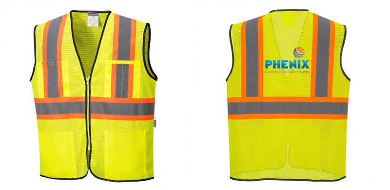 Custom Yellow Mesh Class 2 Reflective Safety Vest with Pockets