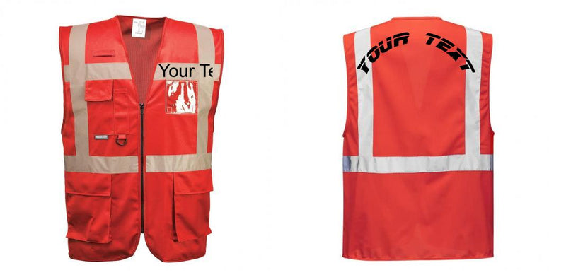 Custom RED Professional Executive Style Safety Vest
