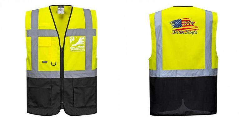 Custom Warsaw Yellow and Black Professional Style Safety Vest