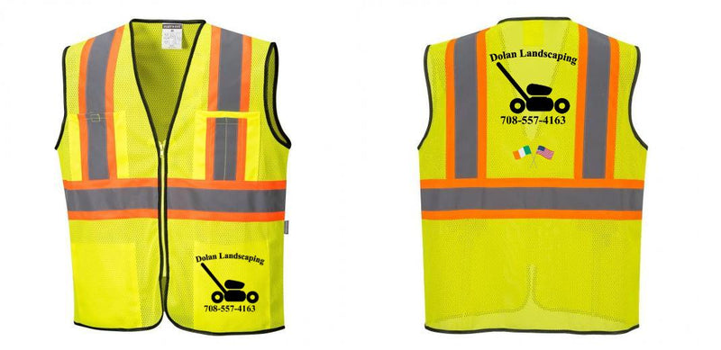 Custom Yellow Mesh Class 2 Reflective Safety Vest with Pockets