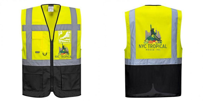 Custom Warsaw Yellow and Black Professional Style Safety Vest