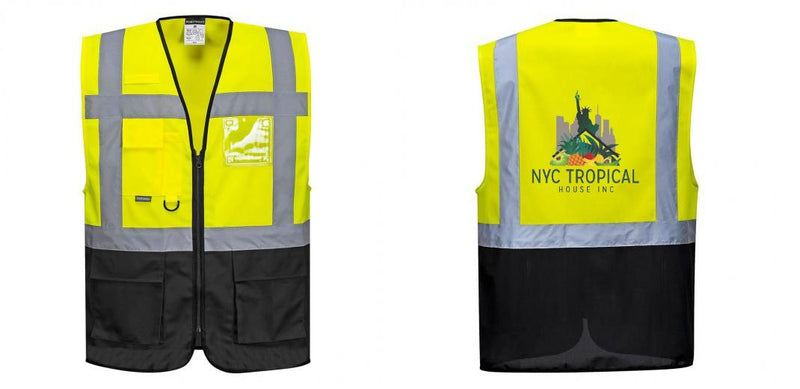 Custom Warsaw Yellow and Black Professional Style Safety Vest