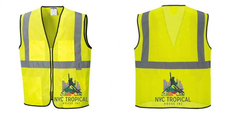 Custom Lightweight High Visibility Yellow Tampa Mesh Vest