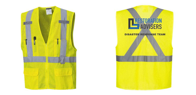 Custom Hi-Vis YELLOW Mesh X Back Executive Vest