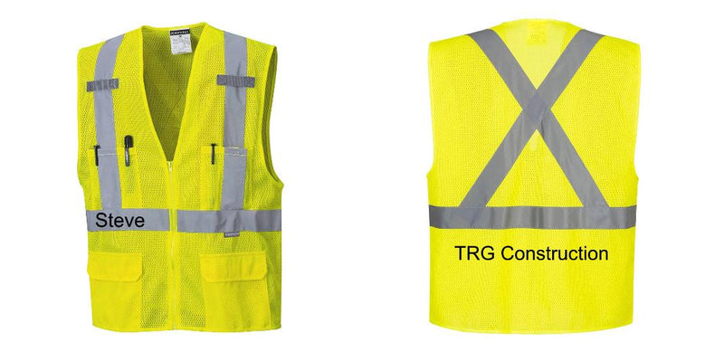 Custom Hi-Vis YELLOW Mesh X Back Executive Vest