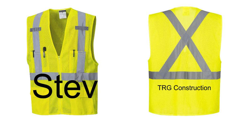 Custom Hi-Vis YELLOW Mesh X Back Executive Vest
