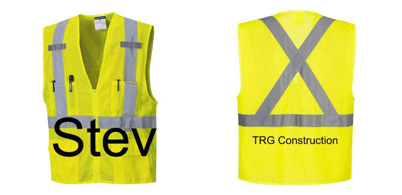 Custom Hi-Vis YELLOW Mesh X Back Executive Vest