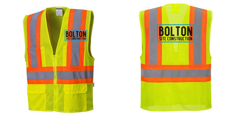 Custom Contrast High Visibility Full Mesh Yellow Safety Vest
