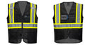 Custom Black Safety Vest Reflective High Visibility with Pockets