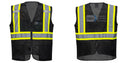 Custom Black Safety Vest Reflective High Visibility with Pockets