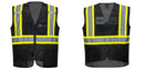 Custom Black Safety Vest Reflective High Visibility with Pockets