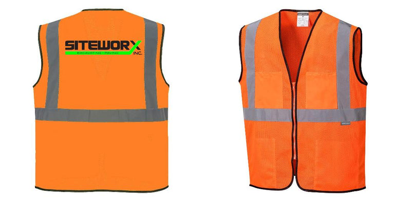 Custom Lightweight High Visibility ORANGE Tampa Mesh Vest