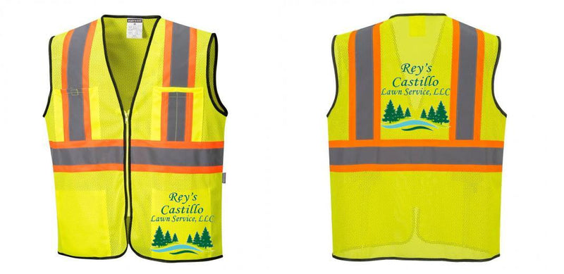 Custom Yellow Mesh Class 2 Reflective Safety Vest with Pockets