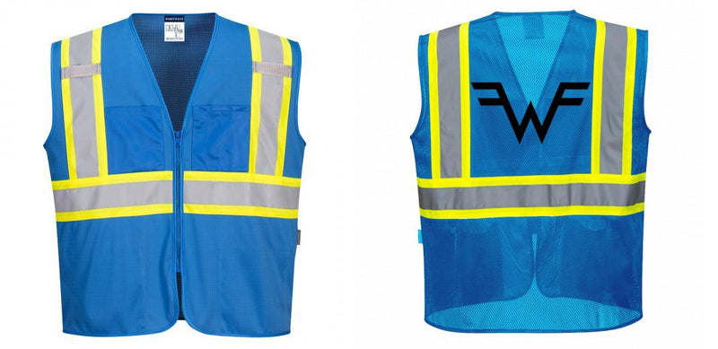 Custom Royal Blue Safety Vest Reflective High Visibility with Pockets