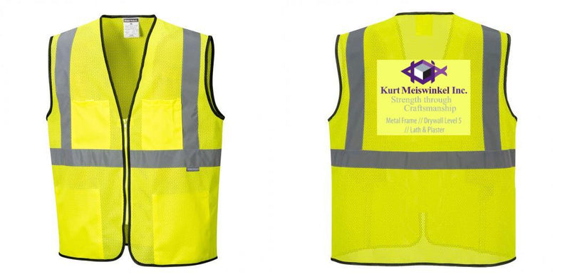 Custom Lightweight High Visibility Yellow Tampa Mesh Vest