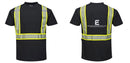 Custom Enhanced Safety Black Short Sleeved Work T-Shirt