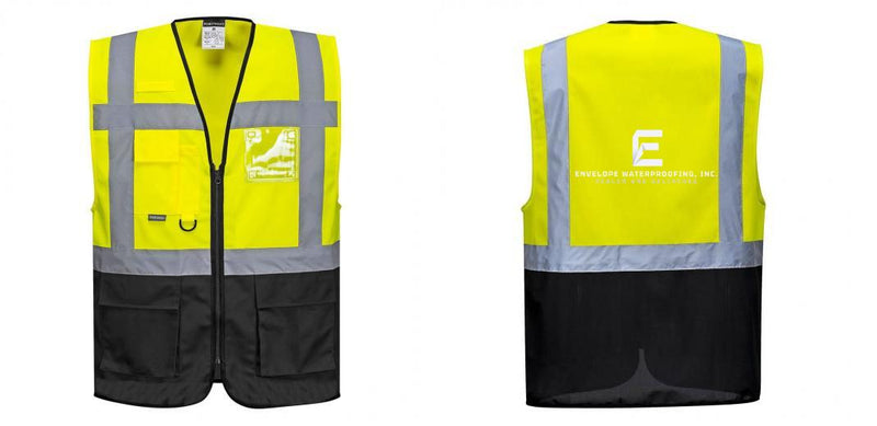 Custom Warsaw Yellow and Black Professional Style Safety Vest