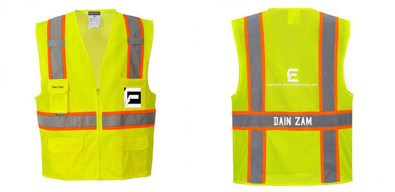 Custom Yellow Class 2 Safety Vest with Cooling Mesh Back